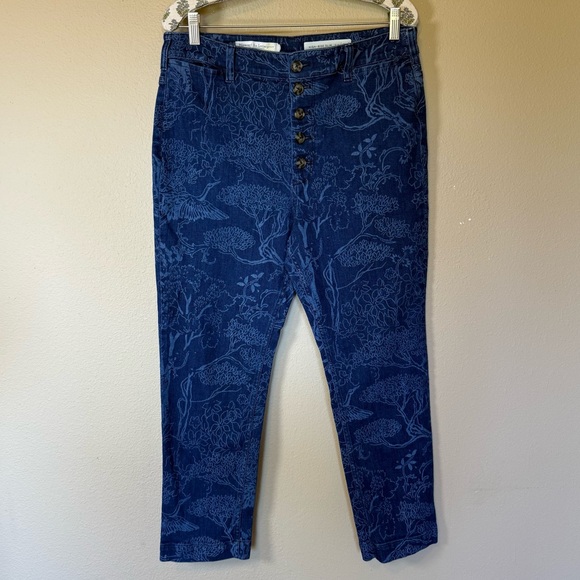 Anthropologie Pilcro & The Letterpress Womens Floral Print Slim Jeans Size 31 - Picture 2 of 9